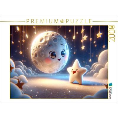 CALVENDO Puzzle Mondgespräche: Der kleine Stern und der Mond | 2000 Teile Lege-Größe 90x67cm Foto-Puzzle für glückliche Stunden