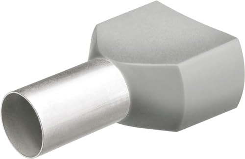 Knipex 97 99 375 Tweeling adereindhulzen met kunststofkraag, grijs, 100 stuks