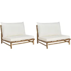 GARTENSESSEL 2er-Set Massivholz cremeweiß Todi