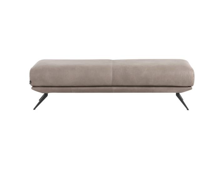 Dieter Knoll Hocker, Grau, Metall, Echtleder, Rindleder, rechteckig, 160x45x60 cm, Fussart wählbar, Lederauswahl, Stoffauswahl, Wohnzimmer, Sessel, Hocker, Sitzhocker
