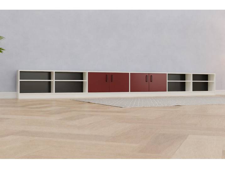TV-Möbel nach Maß - RAL 3004 Purpurrot - 52x453x25cm - Individuell konfigurieren
