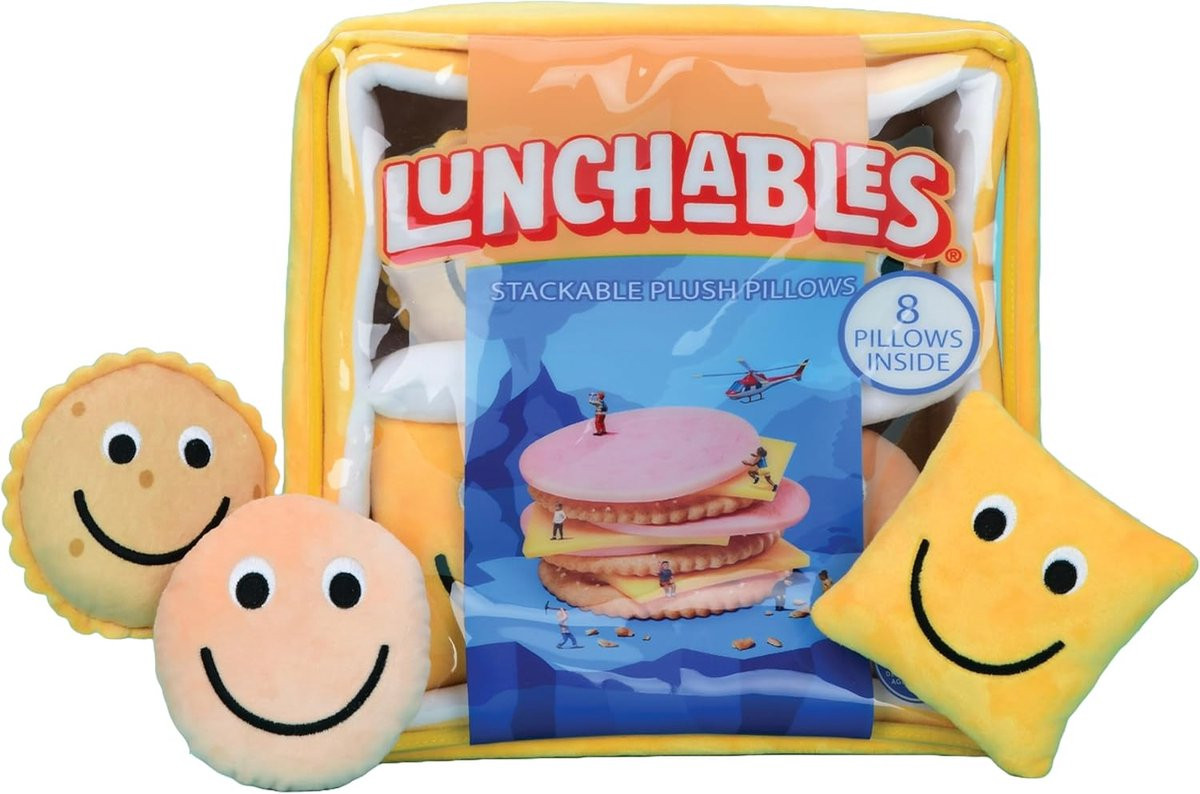Grappige kussen set in lunchpakket stijl met snack vormen van polyester