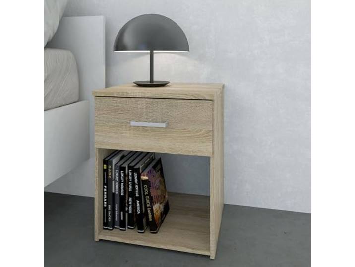 Dmora - Nachttisch Lula, Niedrige Kommode, Tisch, Multifunktionaler Nachttisch, 38x36 h48 cm, Eiche