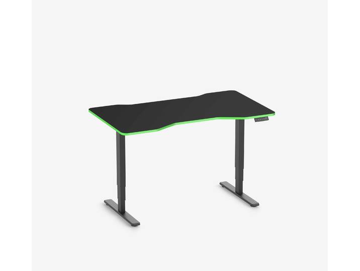 FOKUS Gamingschreibtisch Schwarz 140x80 Cockpit Acid Green