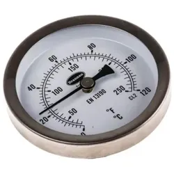 RS PRO Rohrthermometer 0 bis +120°, Thermometer + Hygrometer, Grau