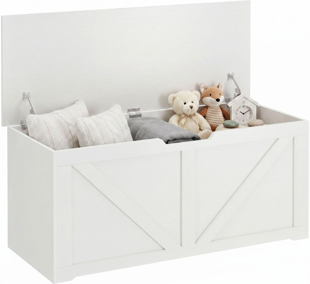 Brambly Cottage Blanket Chest White 45cm H X 100cm W X 40cm D