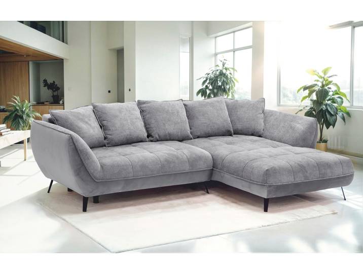 Ecksofa EXXPO - SOFA FASHION Midway Easy-Lift-Bettfunktion, 15cm bodenfrei, bequem, Breite 282cm , grau, B:282cm H:91cm T:187cm, Sofas, Ecksofa, inkl. Bettfunktion und praktischem Bettkasten, L-Form