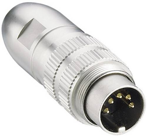 Lumberg 0332 04 DIN-Rundsteckverbinder Stecker, gerade Polzahl: 4 Silber 1St.