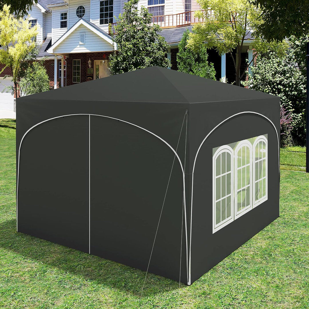 Dakota Fields Choncey 3m x 3m Metal Pop-up Gazebo Gray