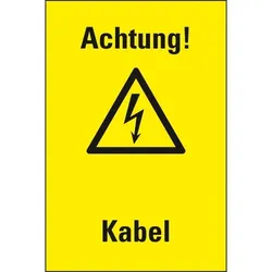 Schild I Warn-Kombischild Achtung! Kabel, Kunststoff, 300x200mm
