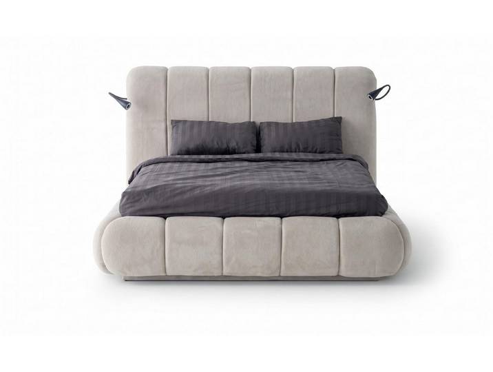 JVmoebel Polsterbett Bett Modern Beige Elegant Polsterbett Doppelbett Ehebett Möbel, Made in Europa