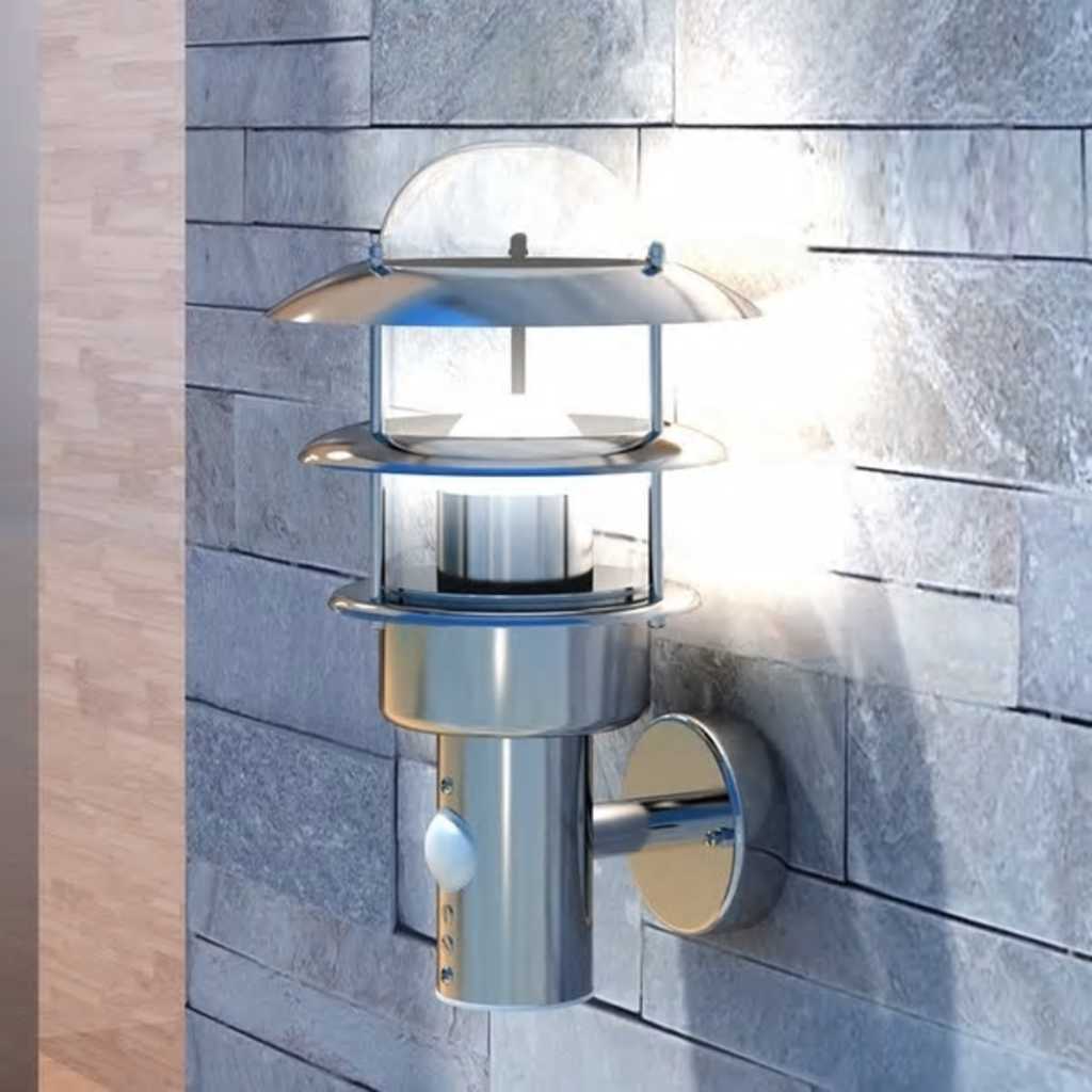vidaXL Lampe murale de patio Acier inoxydable