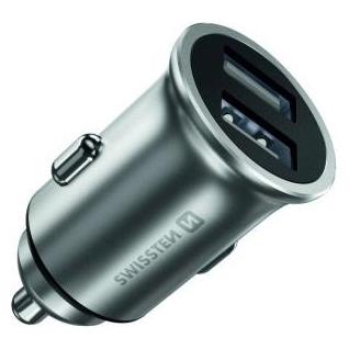 Swissten USB Autoladegerät mit 2x USB 4,8A METAL (20115100)