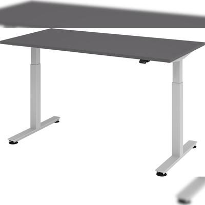 bümö elektrisch höhenverstellbarer Schreibtisch graphit 160x80 cm - Schreibtisch höhenverstellbar elektrisch, elektrischer Schreibtisch & Gaming