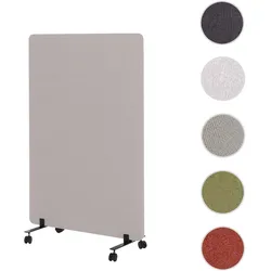 Akustik-Trennwand HWC-G77, Büro-Sichtschutz Raumteiler Pinnwand, doppelwandig rollbar Stoff/Textil ~ 127x80cm beige