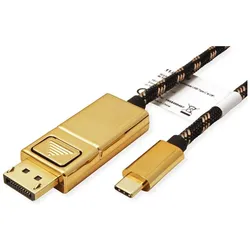 Roline USB Typ C — DisplayPort (DisplayPort), Video Adapter, Gold, Schwarz