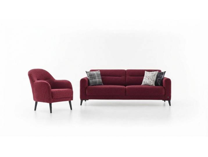 JVmoebel Polstergarnitur Komfortable 3+1 Sofagarnitur Grau – Stilvolles Design für Eleganz, (2-tlg., Sofa, Sessel), Made in Europe