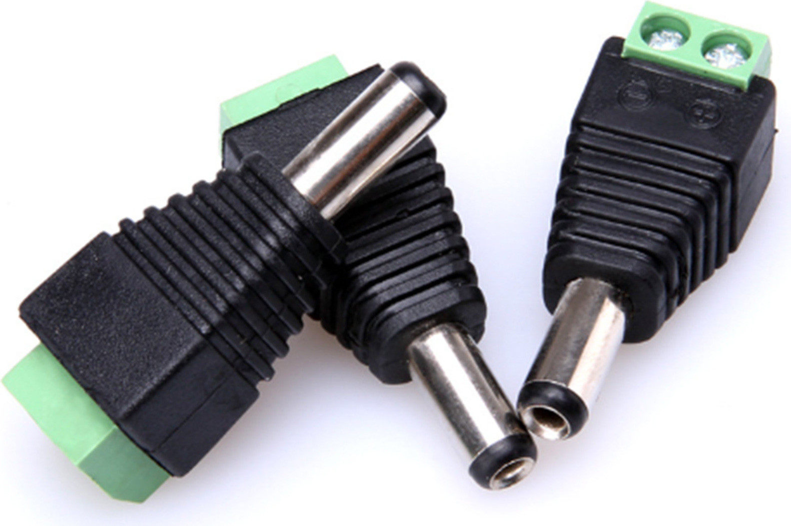 10 stuks DC-voedingsconnector mannelijke stekkeradapter soldeerloos voor 12V bewakingscamera's en LED-verlichting 2.1mm