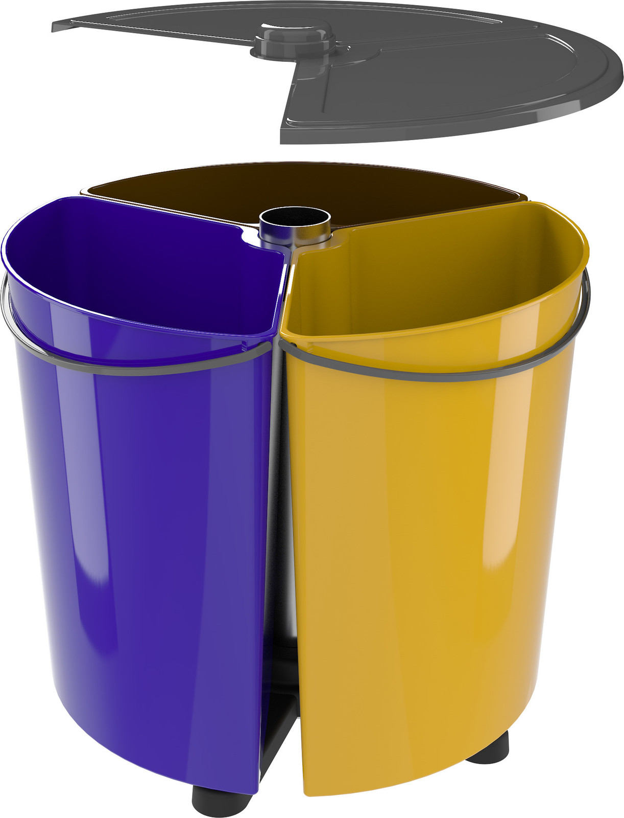 EcoBin Spin afvalcontainer voor afvalscheiding met deksel