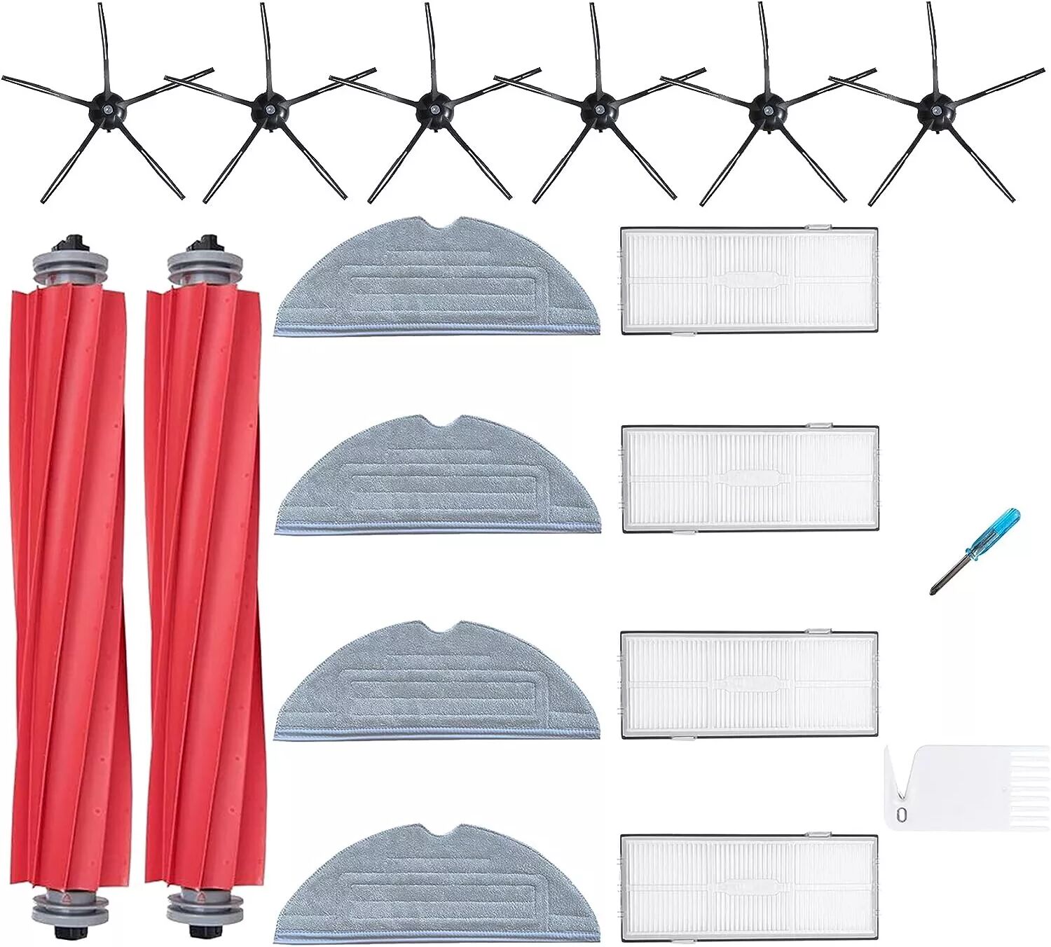 INF Kit d'accessoires pour Robot Aspirateur Roborock 18 pièces Roborock S7/S7 Plus/S7 MaxV/S7 MaxV Ultra