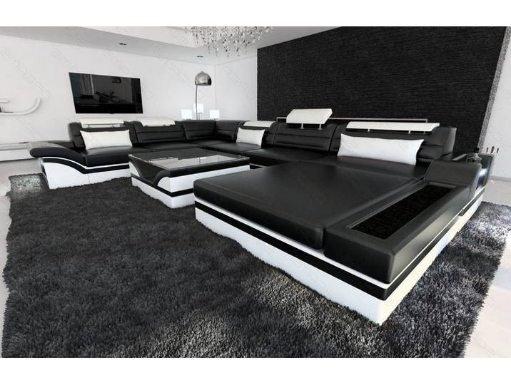 XXL Wohnlandschaft Mezzo U-Form in Leder
