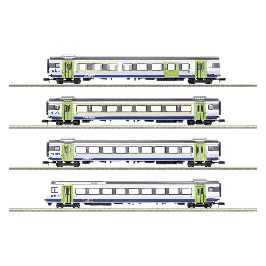MiniTrix 18293 N 4er-Set Personenwagen GoldenPassLine der BLS (Spur N) (18293)