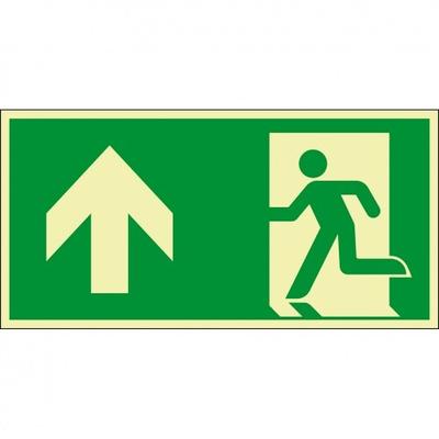 Schild I PERMALIGHT power langnachleuchtend Rettungszeichen Rettungsweg geradeaus, Aluminium, 300x150mm, ASR A1.3 DIN EN ISO 7010