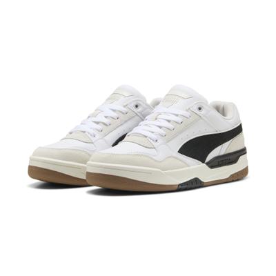 Sneaker PUMA "Rebound Retro Sneakers Erwachsene", Herren, Gr. 44,5, Textil, bunt (weiß schwarz feather gray), Obermaterial: Textil, Synthetik, Kuhleder. Futter: Textil. Innensohle: Textil, Keine Angabe. Laufsohle: Gummi, Schuhe Sneaker