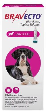 Bravecto Topical For X-Large Dogs (Above 88 Lbs) Pink 2 Doses