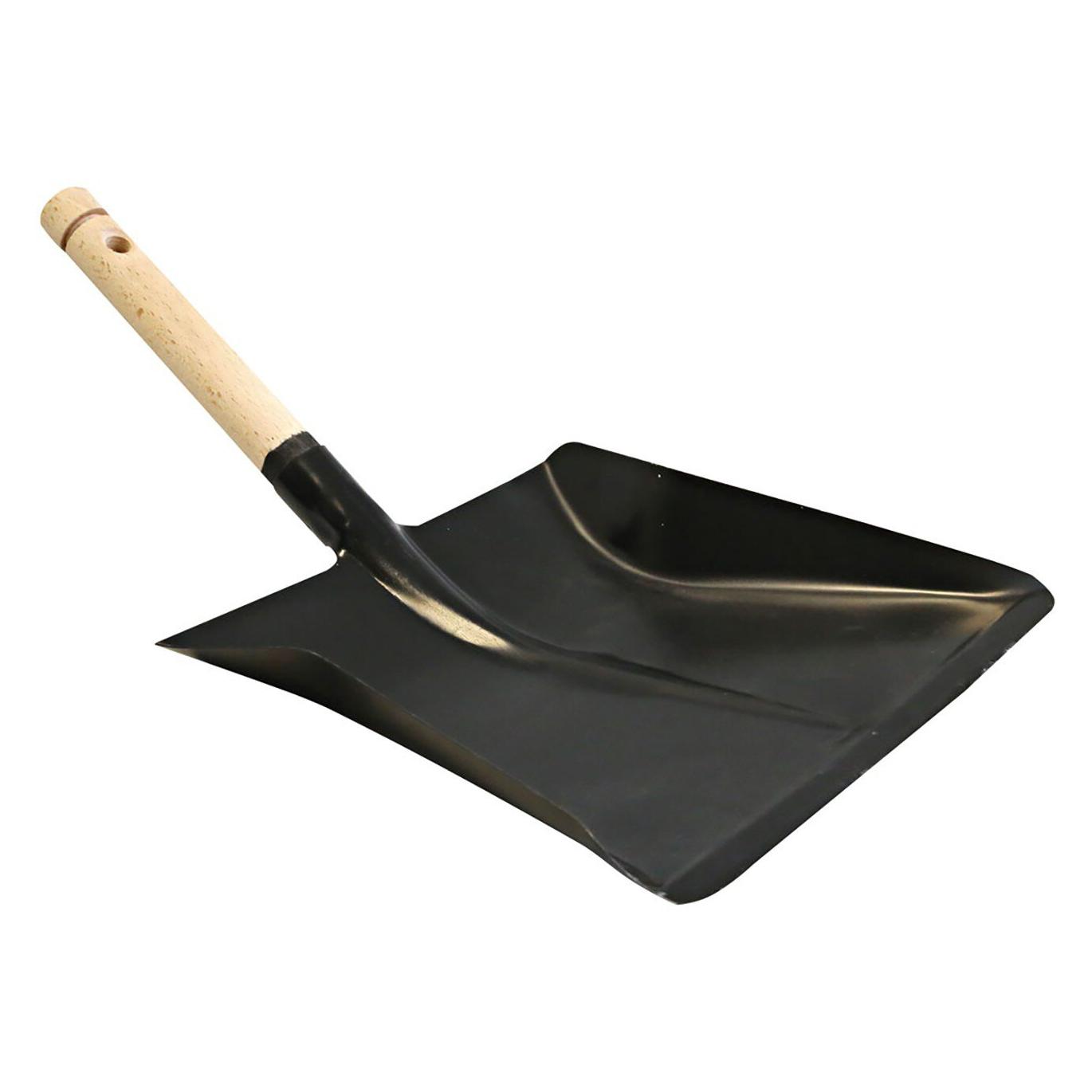 franz mensch HygoClean Kehrschaufel, Metall, schwarz mit Holzgriff (702130)
