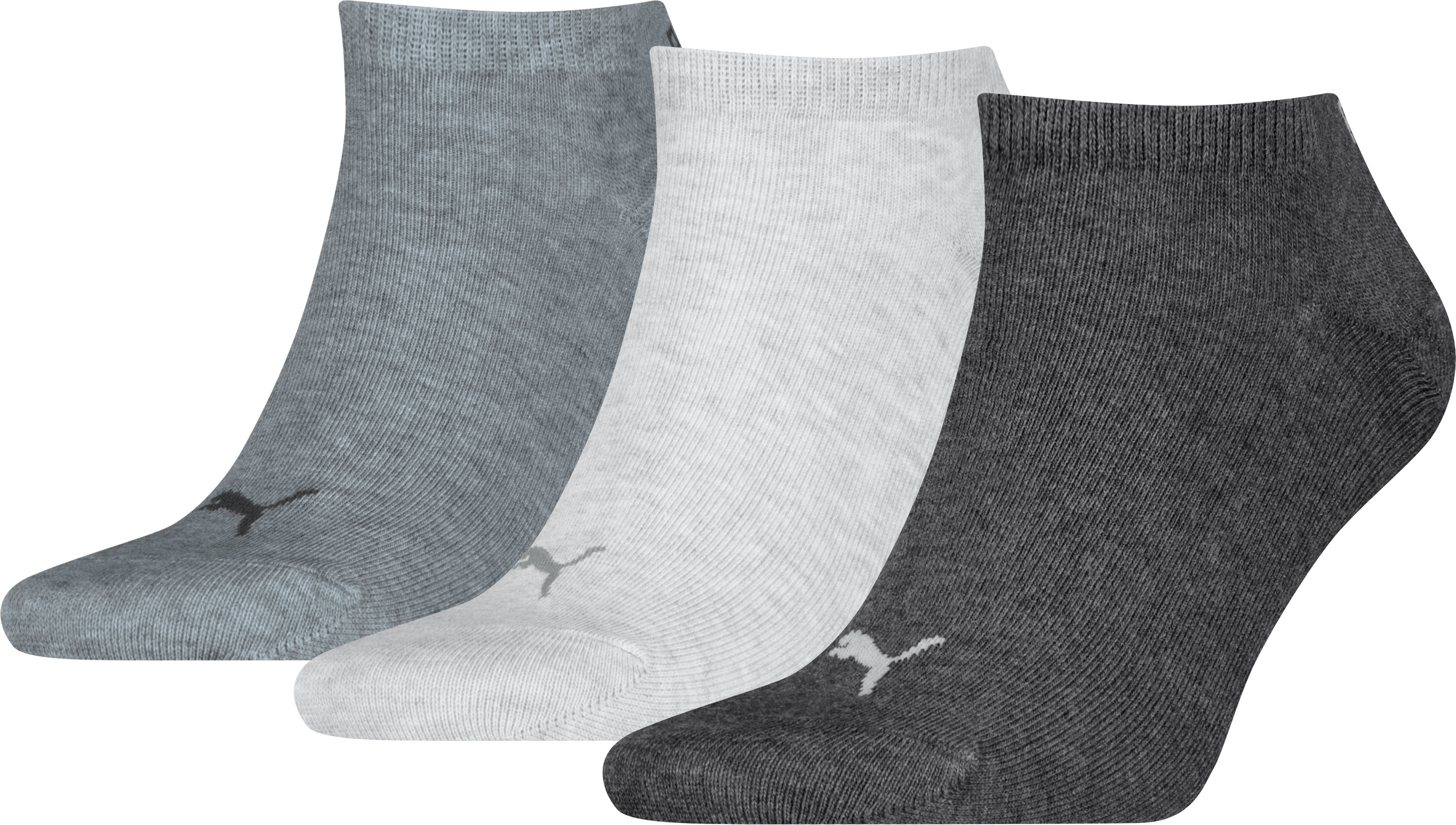 Sneakersocken PUMA "PUMA UNISEX SNEAKER PLAIN 3P", Herren, Gr. 47-49, grau (anthraci, l mel grau, m mel grau), Baumwollmischung, Socken Sneakersocken, mit kleinem Logo anthraci, l mel grau, m mel grau 47-49