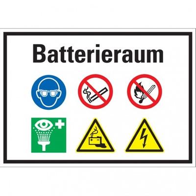 Dreifke® Hinweisschild Batterieraum, Kunststoff, 420x297mm