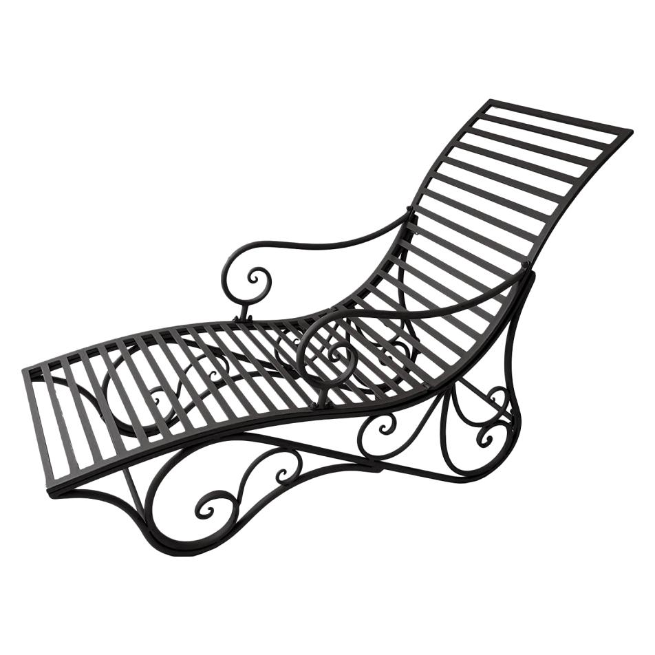 Garden Pleasure Sonnenliege Kuwa schwarz Stahl (146 cm) (950530)