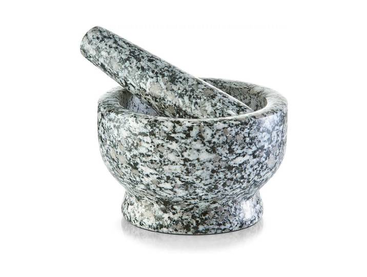 Mörser ZELLER PRESENT mit Stössel Mörser mit Stössel Ø 13 x 8 cm , grau, H:8cm Ø:15cm, Granit, Mörser, Mörser