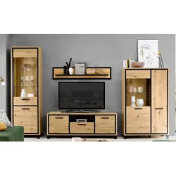 FORTE Wohnwand Farida Holzoptik Eiche Artisan