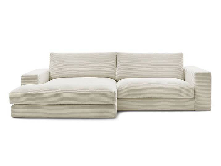 Ecksofa BOBOCHIC LEONARD Cord-Stoff beige