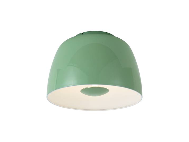 Plafonnier rétro vert avec intérieur blanc, avec LED dimmable à 3