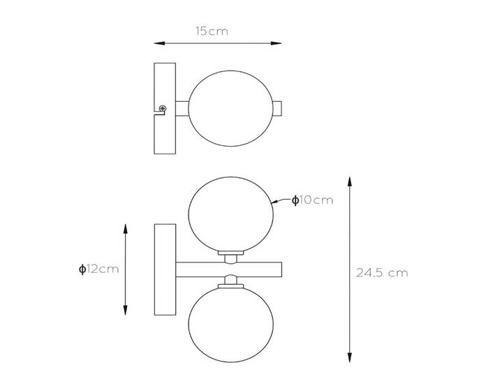 Lucide Wandlampe Tycho, dimmbar, schwarz, für Wohn- / Esszimmer, Glas, Modern, Wandleuchte, Wandlampe Innen