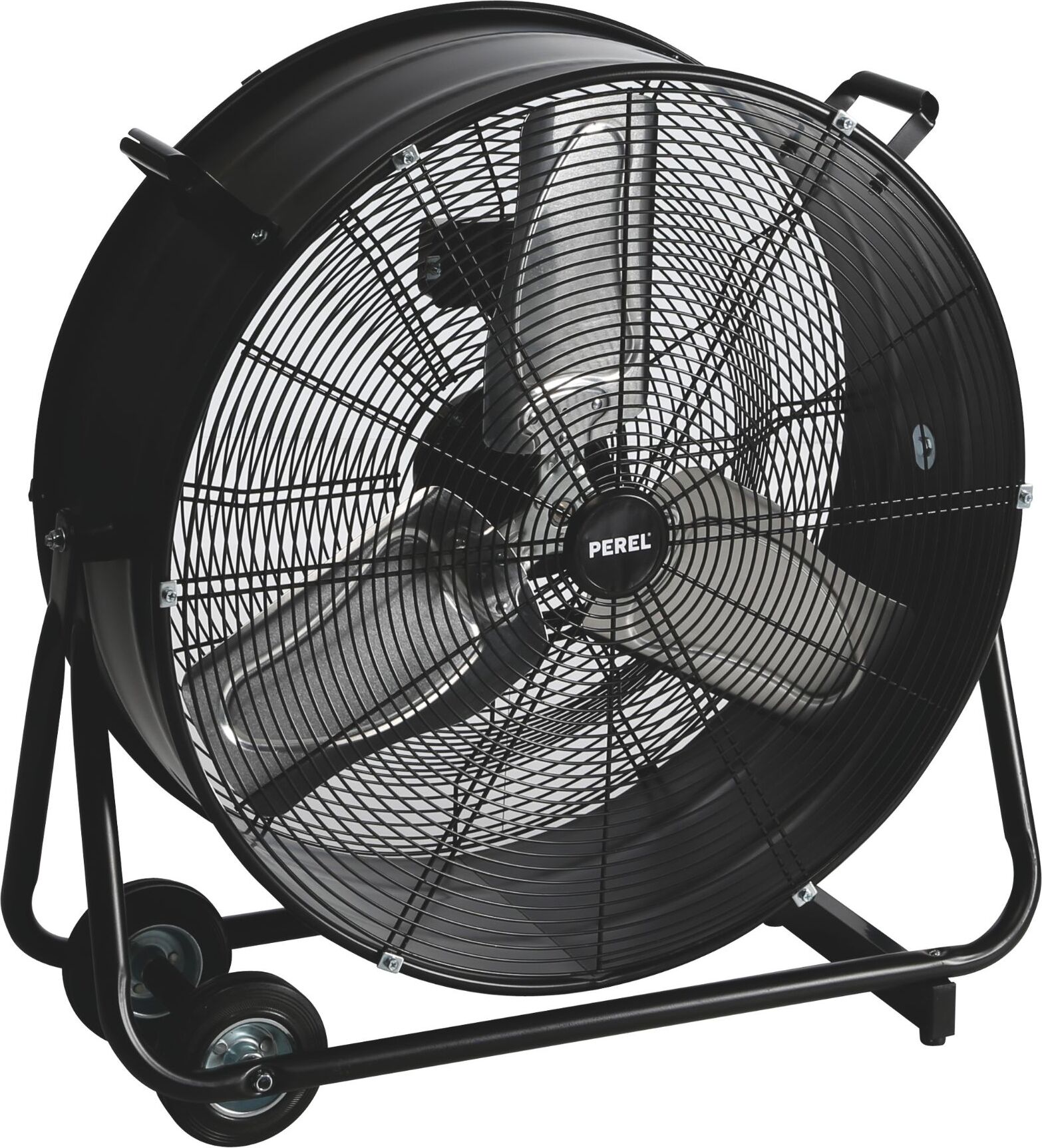 Perel Bodenventilator Ø 60 cm, Trommelventilator, Ventilator groß stark, Windmaschine,