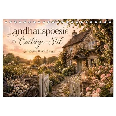 Landhauspoesie im Cottage-Stil (Tischkalender 2027 DIN A5 quer), CALVENDO Monatskalender