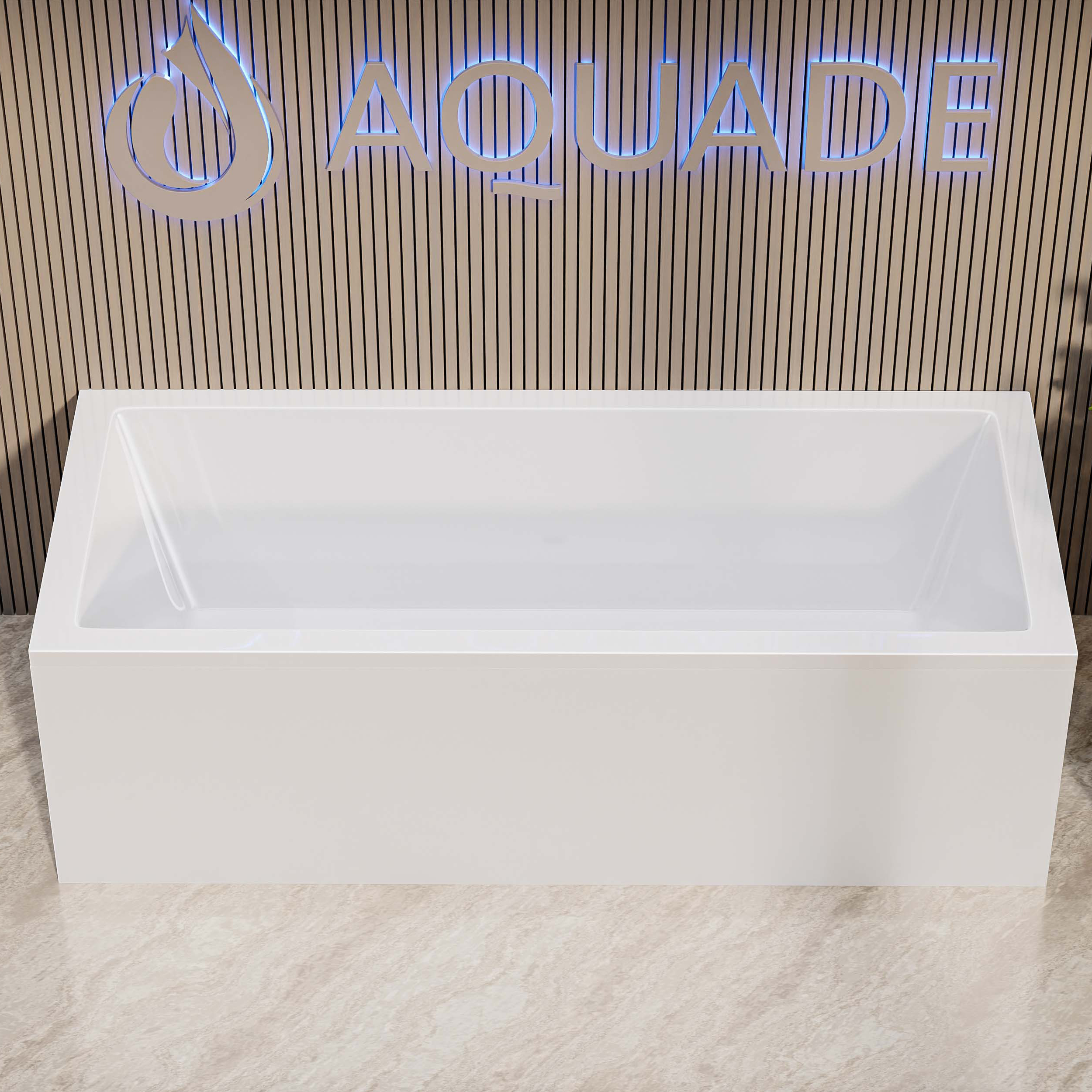 Aquade Acryl Badewanne 180x80cm Neu Ulm Komplettset - Gestell + Schürze + Ab- Überlauf