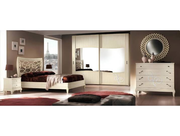 JVmoebel Schlafzimmer-Set Elegantes Schlafzimmer-Set aus robustem Holz in Weiß, Made in Europa