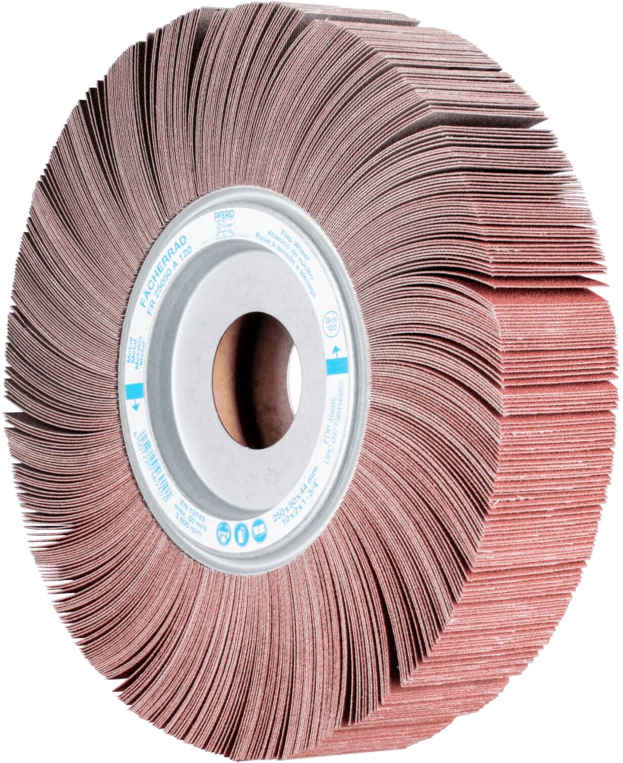 PFERD TOOLS Lamellenschleifrad FR Ø 250x50mm Bohrung Ø 44,0mm A120 für universelle Anwendung (44742121)