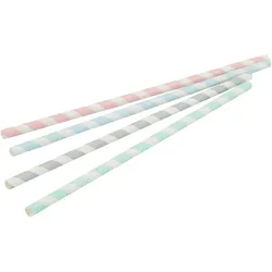 greenbox - Papier-Trinkhalme 20 cm, Ø 0,6 cm, pastell gestreift, 7000 St.