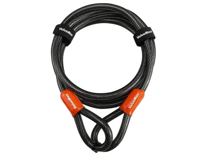 Schlosskabel Stahl 12 mm 213 cm schwarz, Schwarz, Metall, 20.5x4.5x28 cm, Freizeit & Co, Sport & Fitness, Fahrräder, Fahrradzubehör