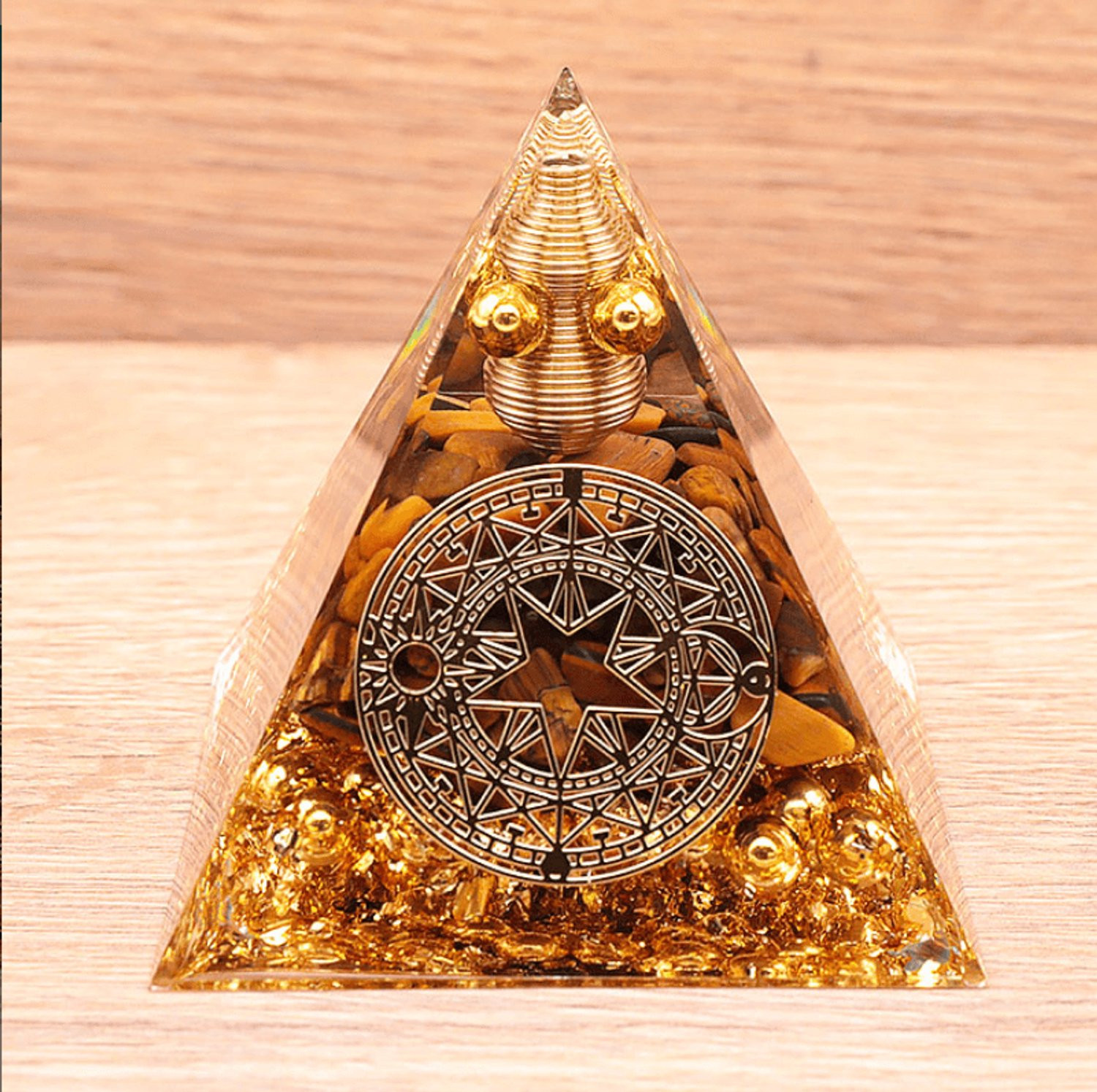 Orgoniet Piramide Magische Cirkel Tijgeroog 60 mm