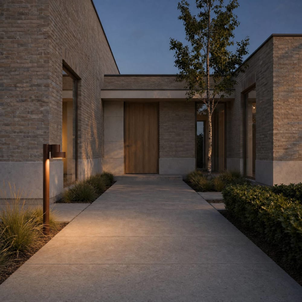 Lucande Luminaire extérieur en aluminium marron Marron 12x77x19cm