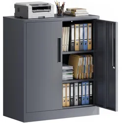 Wiltec, Aktenschrank, Aktenschrank Stahl 80x40x92cm Anthrazit Büroschrank Metallschrank Ordner (40 x 80 x 92 cm)