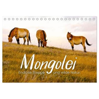 Mongolei - Endlose Steppe und wilde Natur. (Tischkalender 2027 DIN A5 quer), CALVENDO Monatskalender