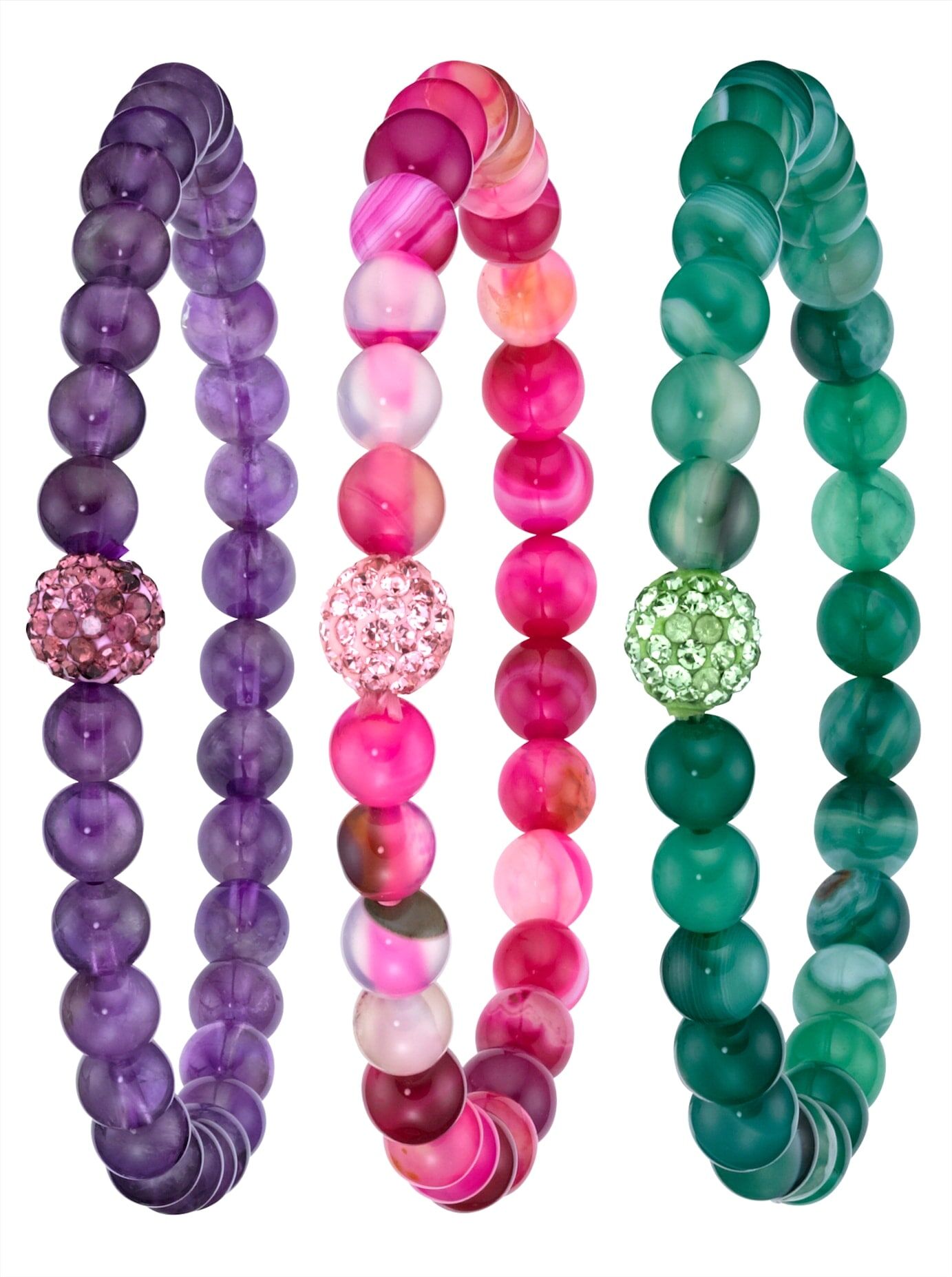 Armband LADY, bunt (bunt, bunt), Armbänder, Damen, Glas, Armband